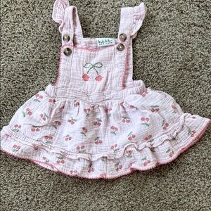 Pink Cherry Embroidered Baby Dress
